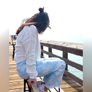 Wet Seal Loose Fit Tie-dye Jeans